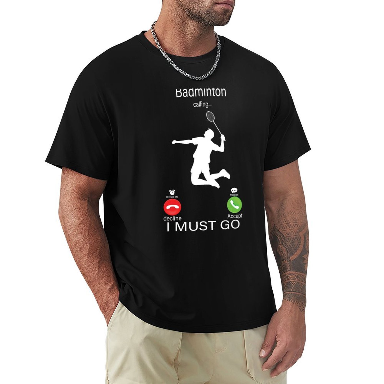 تي شيرت كاجوال فضفاض بأكمام قص - مراجعة Badminton Is Calling وسعره